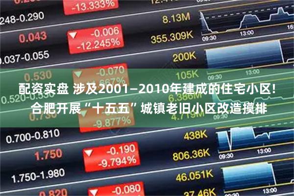 配资实盘 涉及2001—2010年建成的住宅小区! 合肥开展“十五五”城镇老旧小区改造摸排